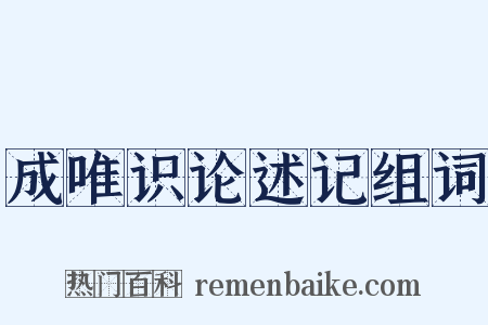 成唯识论述记组词是什么意思的图片